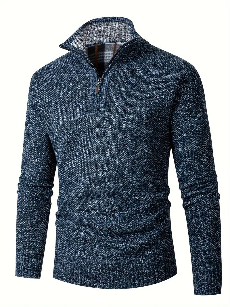 Ingram - Casual High Neck And Quarter Zip Sweater