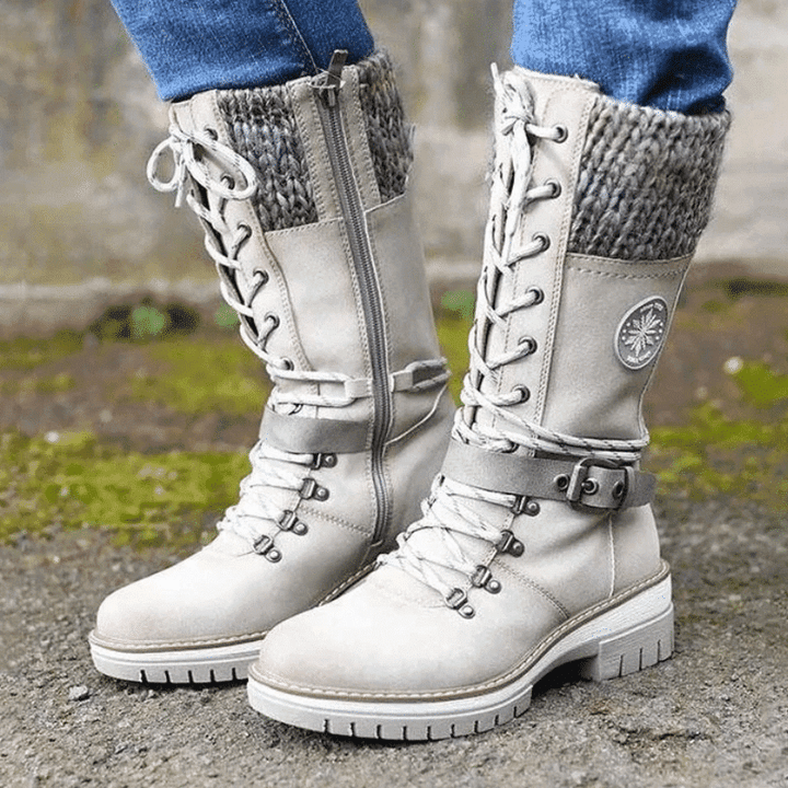 FrostLuxe™ - Waterproof Lace-Up Calf-Length Boots