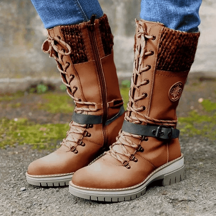 FrostLuxe™ - Waterproof Lace-Up Calf-Length Boots