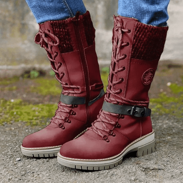 FrostLuxe™ - Waterproof Lace-Up Calf-Length Boots
