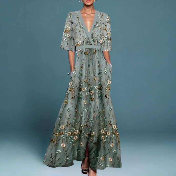 Sofia | Elegant Flower Maxi Dress