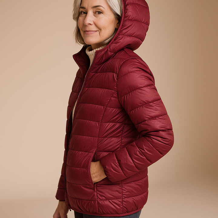 Madison™ | Hooded Puffer Jacket - Burgundy