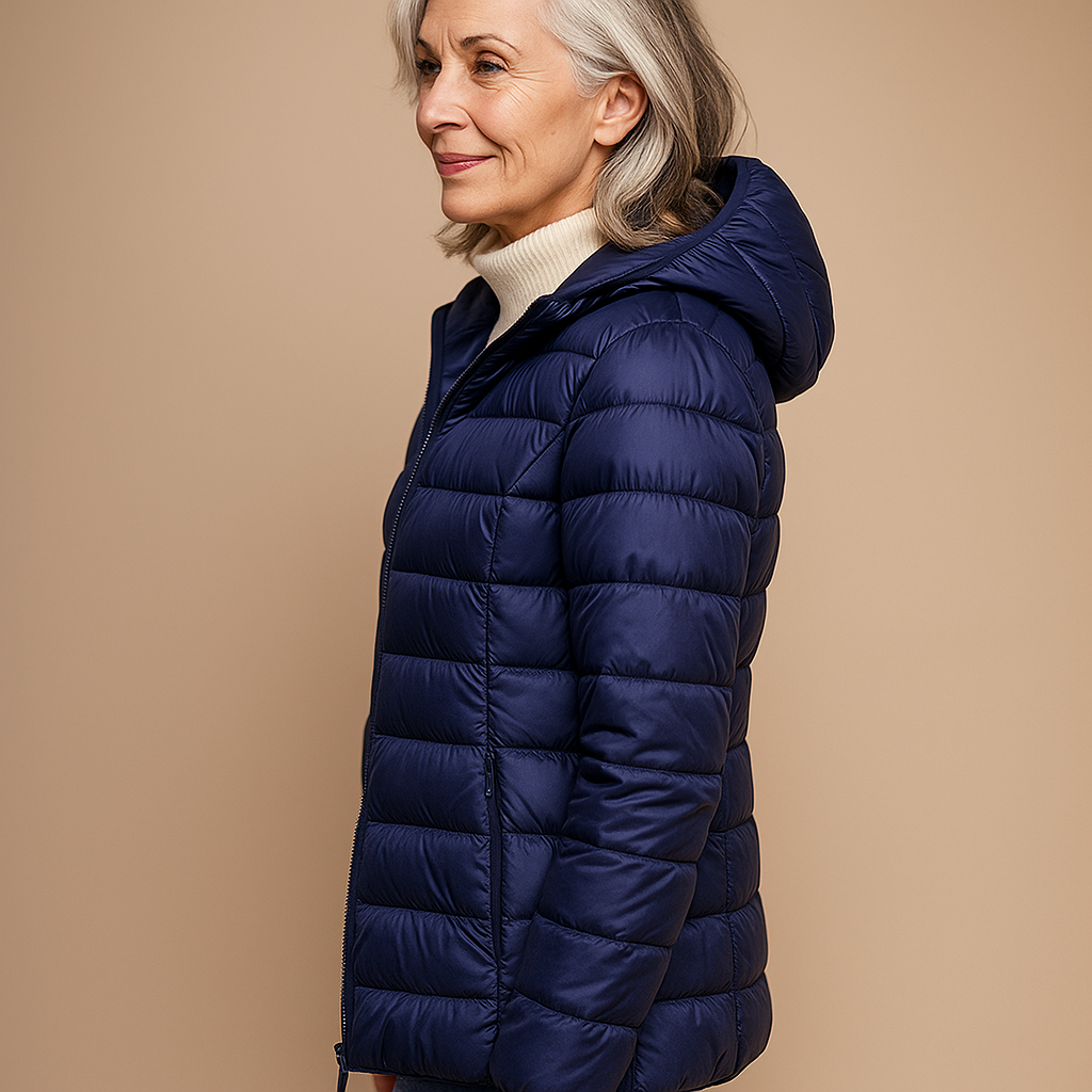 Hannah™ | Hooded Puffer Jacket - Dark Blue