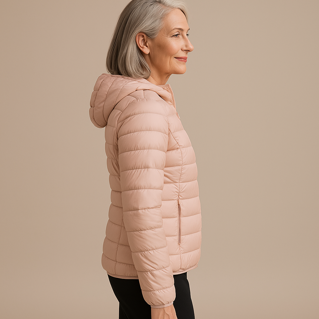 Ava™ | Hooded Puffer Jacket - Light Pink
