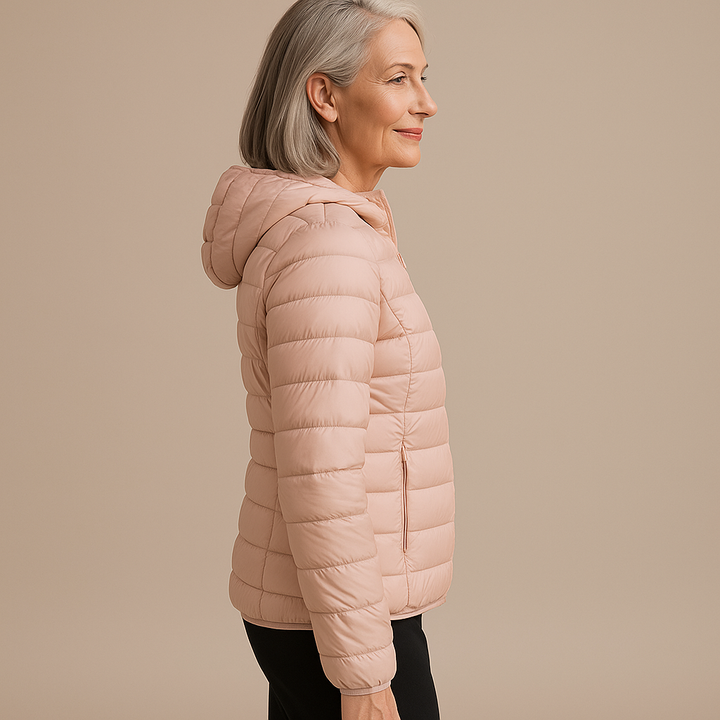 Ava™ | Hooded Puffer Jacket - Light Pink