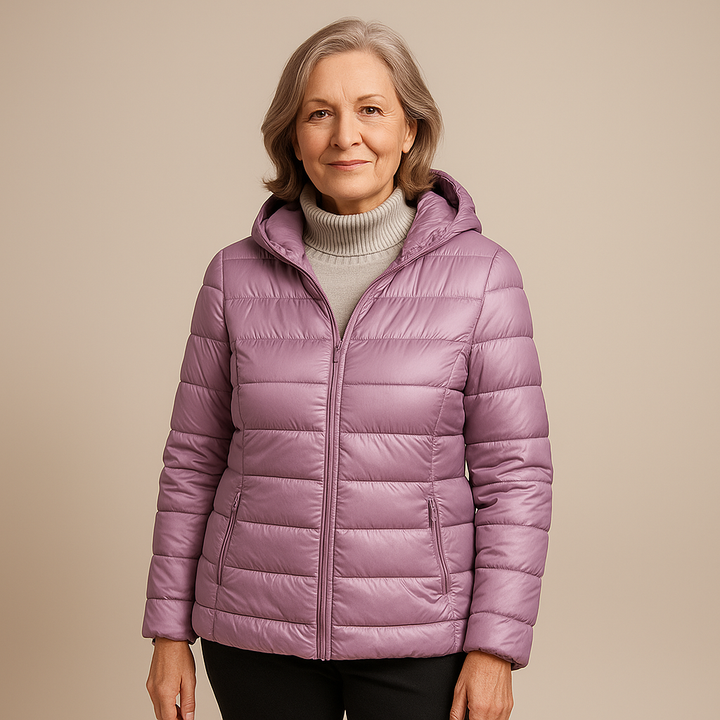 Evelyn™ | Hooded Puffer Jacket - light purple