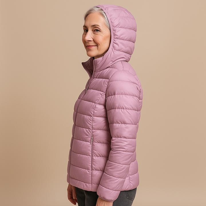 Evelyn™ | Hooded Puffer Jacket - light purple