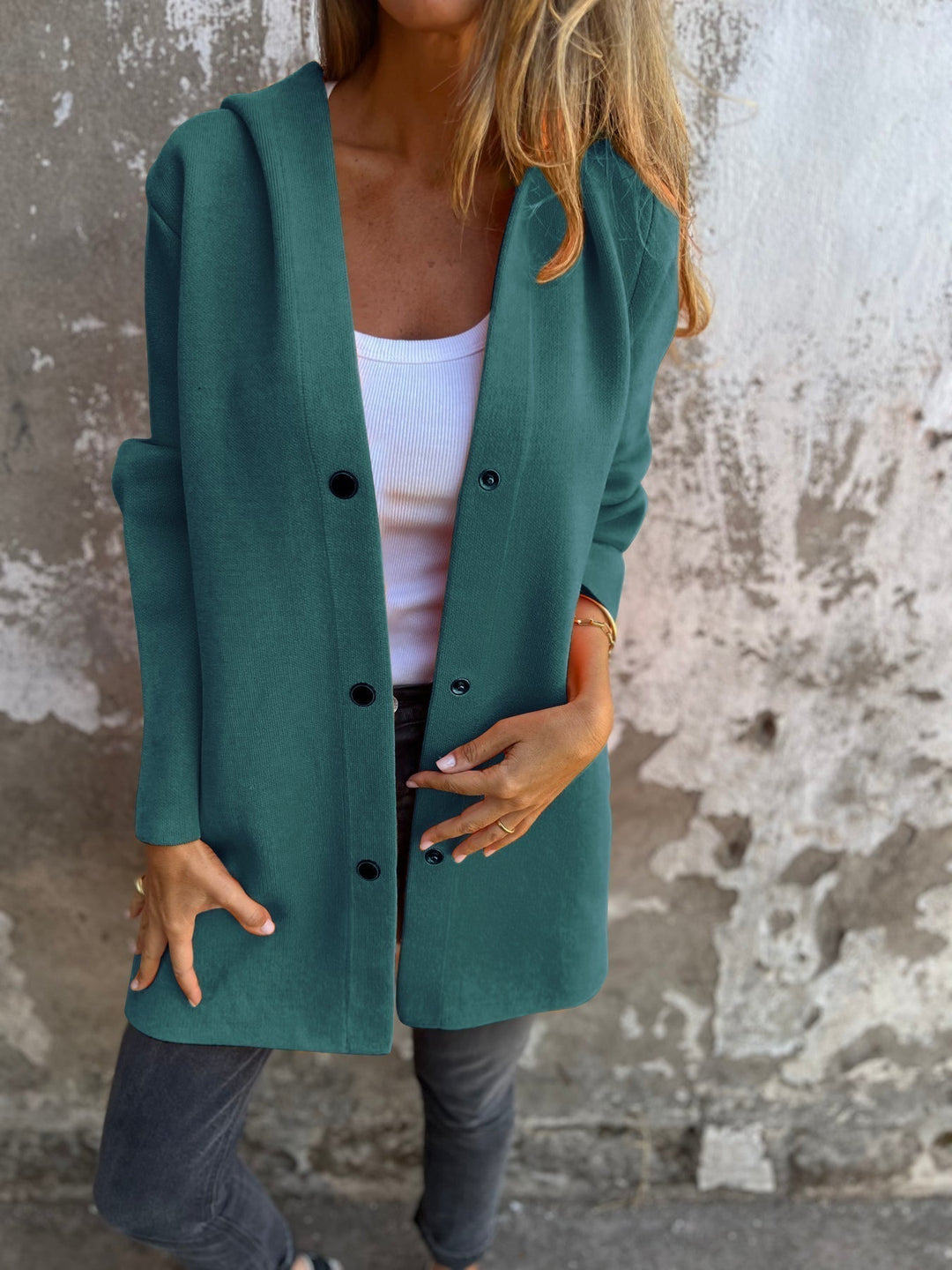 Jacqueline | Casual Hoodie Jacket with Buttons