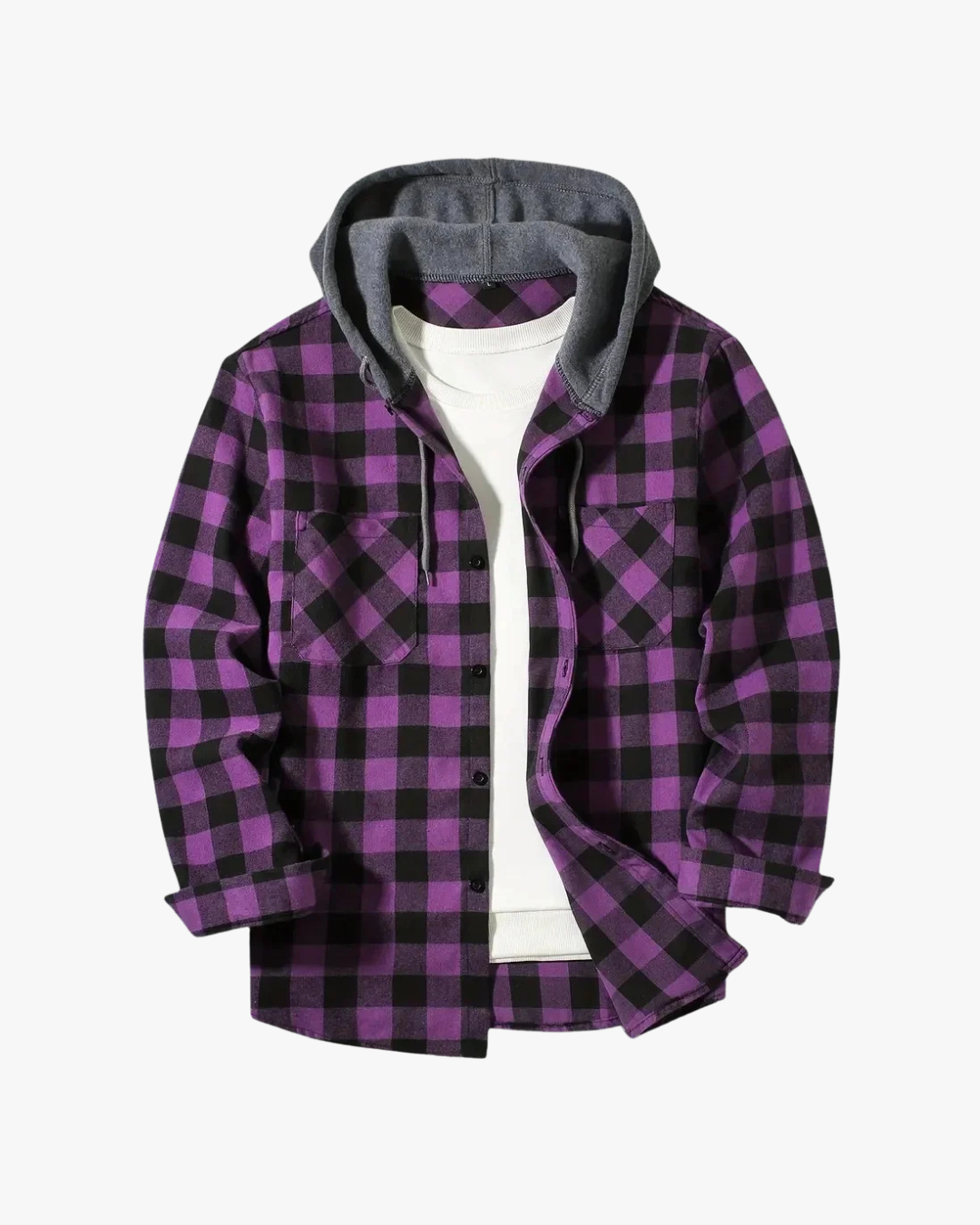 Bradley - Hooded Flannel Shirt Jacket