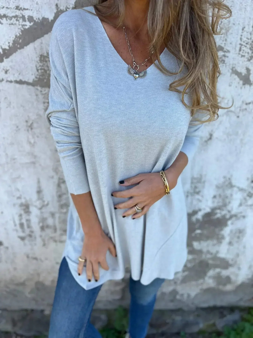 Keona™ | Relaxed V-Neck Knit Tunic