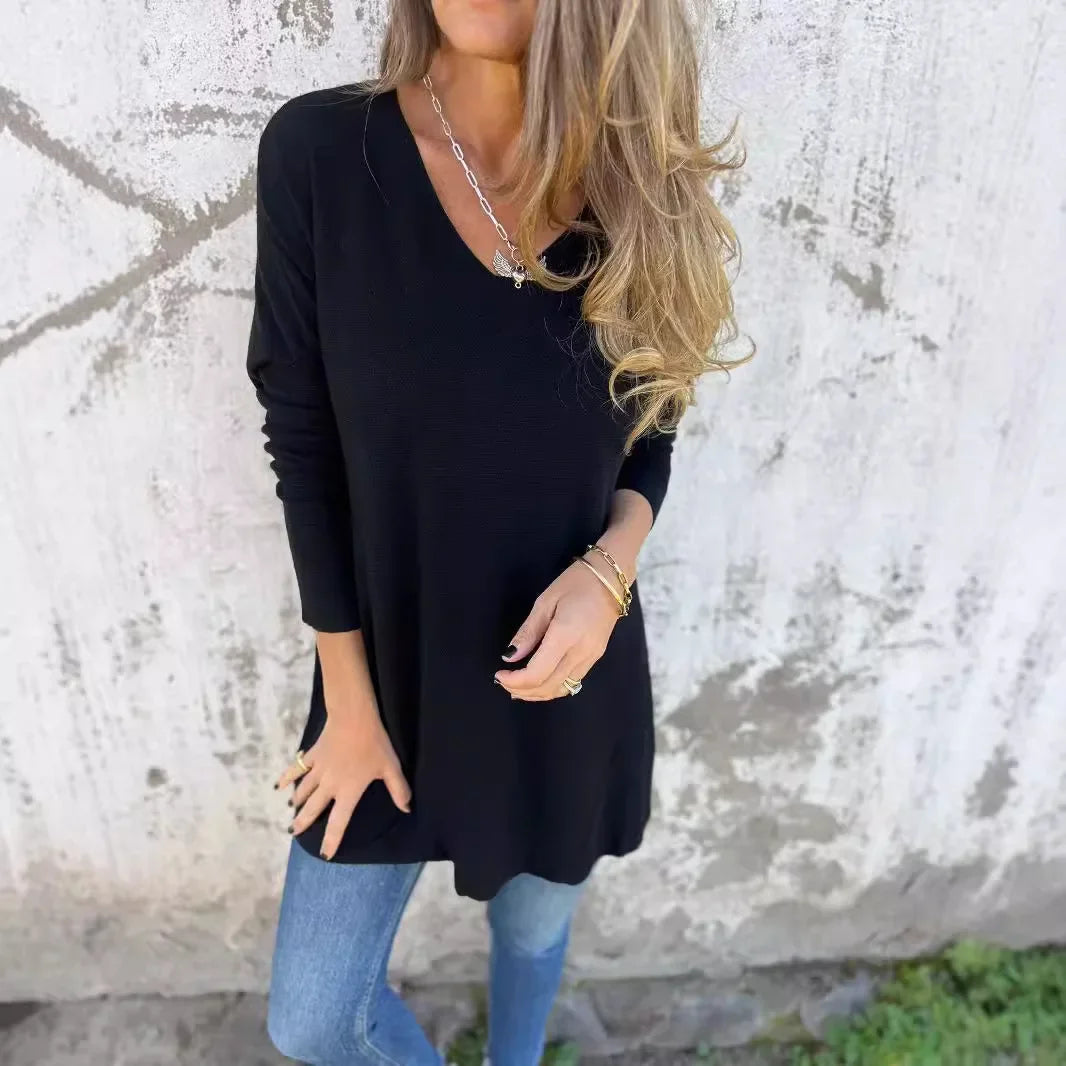 Keona™ | Relaxed V-Neck Knit Tunic