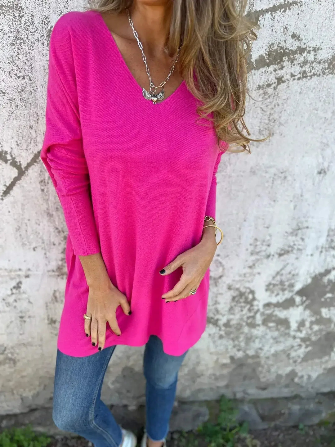 Keona™ | Relaxed V-Neck Knit Tunic