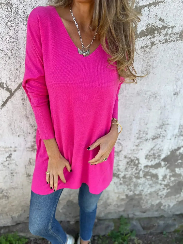 Keona™ | Relaxed V-Neck Knit Tunic