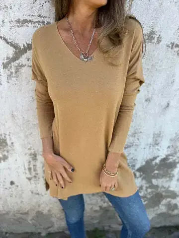 Keona™ | Relaxed V-Neck Knit Tunic