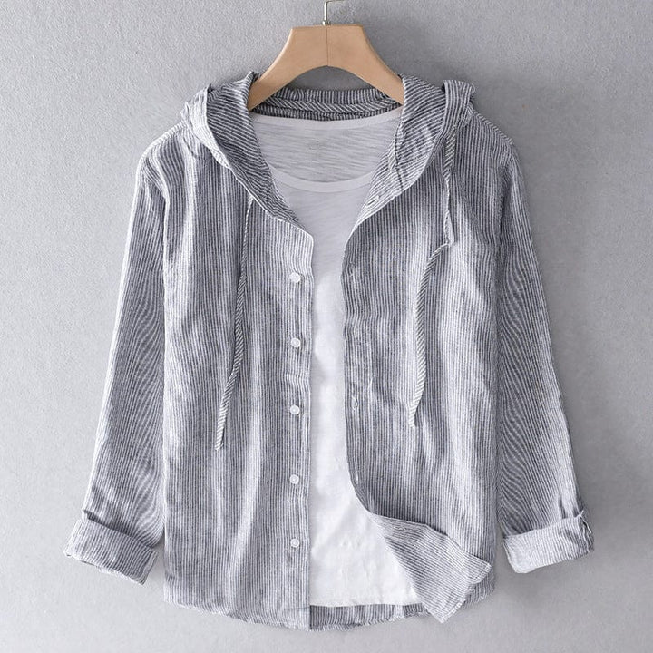 Avery Striped Hooded Shirt