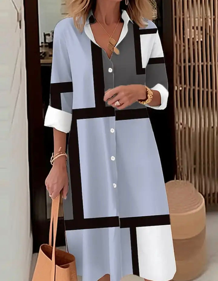 Margaritte | Geometric Print Shirt Dress