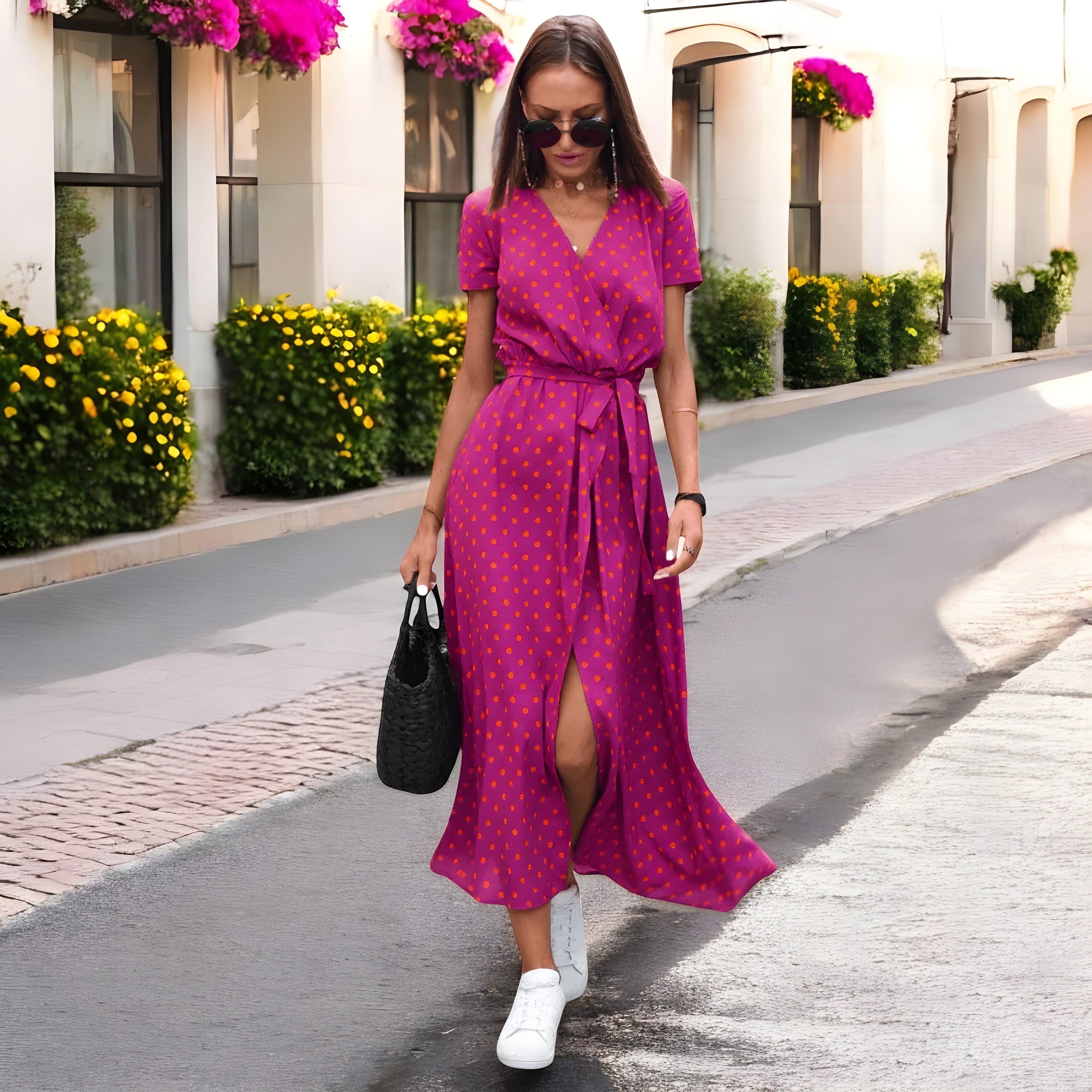 Delaney | Stylish Floral Print Wrap Dress