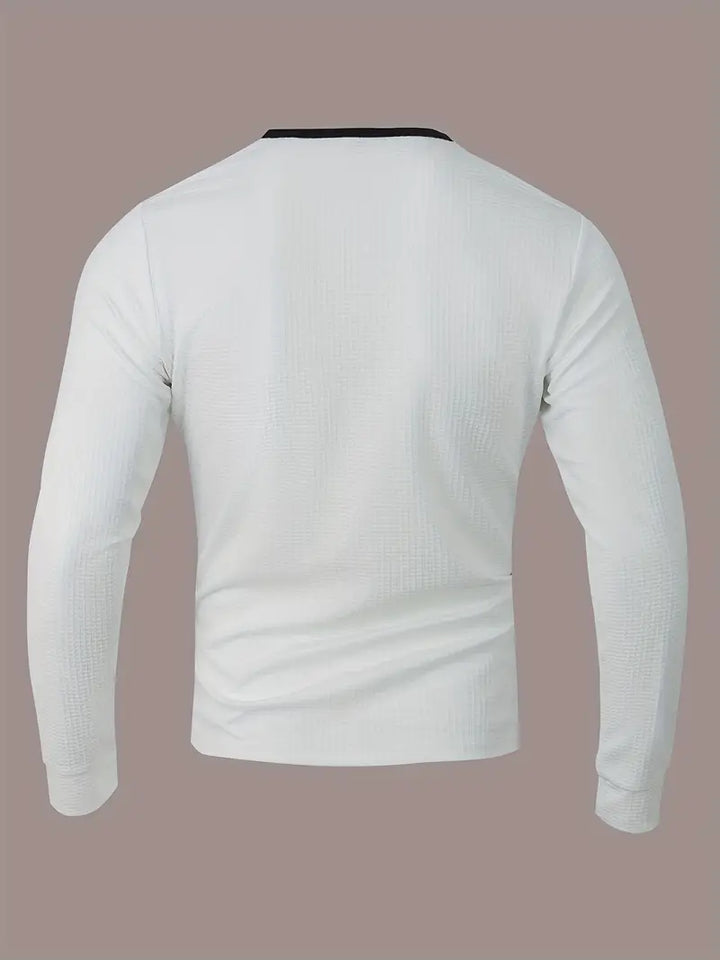 Kyran - Waffle Long Sleeve Henley Shirt