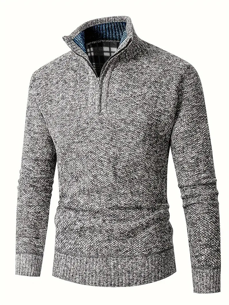 Ingram - Casual High Neck And Quarter Zip Sweater